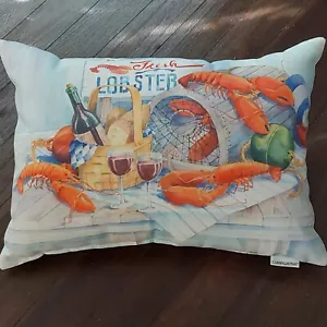 HUMMER Kissen 2-seitig Kunst Maritim Küste Ozean 15"×11" Climaweave SAUBER! - Bild 1 von 8