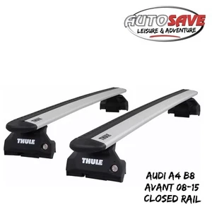 Thule Alu WingBar Evo Silver Roof Bars to fit Audi A4 B8 Avant 08-15 Closed Rail - Picture 1 of 1