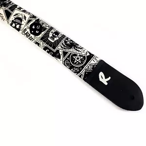 Pentagram Spider Cat Tarot Guitar Strap - Spirit Board Guitar Strap - - Picture 1 of 8