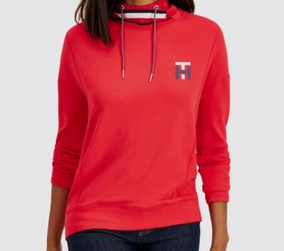 $69 Tommy Hilfiger женщин красный упал плеча с капюшоном толстовка свитер размер XL - Изображение 1 из 2