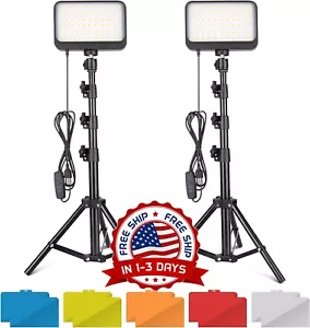 Kit De Iluminación De Fotografía Con Soporte De Trípode,Soporte 2 Luces De Video - Picture 1 of 8