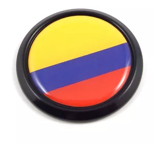 Colombia Black Round Flag Car Decal Emblem bumper 3D Sticker 1.85" - Foto 1 di 2