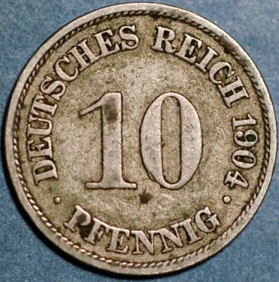 Germany Empire 10 Pfennig 1904 A Wilhelm II KM# 12 - Image 1 of 2