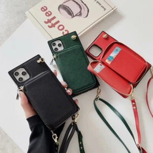 For Samsung Galaxy S20 Crossbody Wallet Case Zipper Card Slot PU Leather Cover - Picture 1 of 10