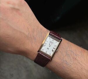Seiko Slim Quartz New Battery White Face Brown Band Japanese Men's Wrist Watch