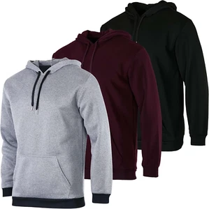 3 Pack: Men'S Fleece Pullover Hoodie - Long Sleeve Hooded Sweatshirt Pockets (Av - Picture 1 of 12