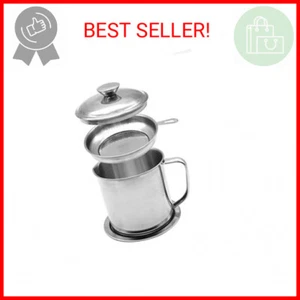 Bacon Grease Container,Kitchen Oil Container Can with Strainer and Anti-slip coa - Picture 1 of 2