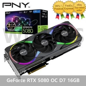PNY Geforce RTX 5080 EPIC-X RGB OC D7 16GB Triple Fan Gaming Graphics Card - Picture 1 of 5