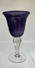 Vintage Artland Hand Blown Wine Glass Iris Plum Purple Bubble Glass 1990s NWT