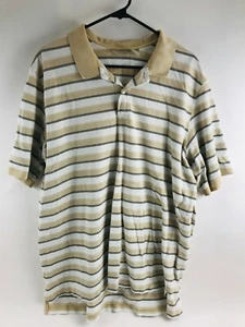 Field Gear Shirt Men's Size XLT (XL-Tall) Brown White Striped Short Sleeve Polo - Picture 1 of 5