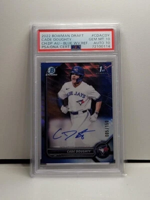 2022 Bowman Draft Cade Doughty Blue Wave Autograph /150 Psa 10 w/ 10 Auto ! - Image 1 of 2