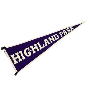 Vintage 1920's HIGHLAND PARK COLLEGE Wool Pennant - Des Moines, IA - Drake - Picture 1 of 6
