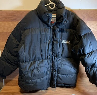 Chaqueta First Down Para Hombre Talla Mediana Negra Abombada Cremallera Completa * Foto 1 de 4