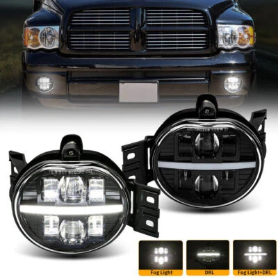 PAIR LED Fog Lights DRL Lamps For 2002-2008 Dodge Ram 1500 2003-2009 Ram 2500 - Image 1 of 4