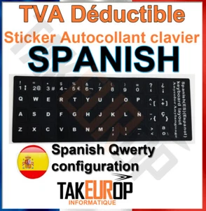 Ordinateur bureau Clavier Espagnol protecteur autocollant lettre keyboard layout - Zdjęcie 1 z 3