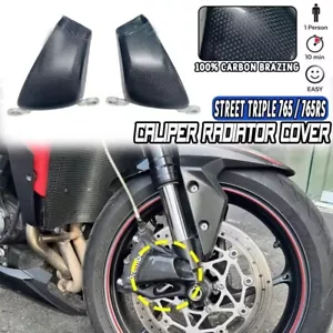 FOR Street Triple 765RS Front Caliper Radiator Cover Ducts Cooling Carbon Fiber - Bild 1 von 8