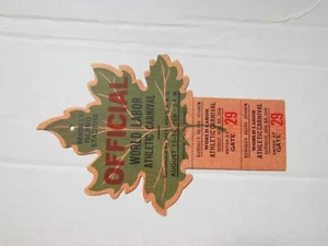 Aug 15, 1936 Official World Labor Athletic Carnival Ticket - Bild 1 von 2