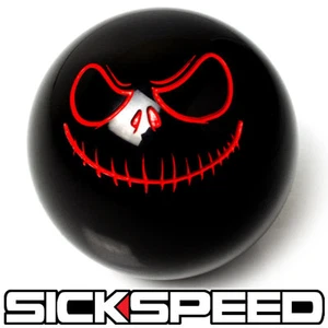 BLACK/RED EVIL JACK SMILEY SHIFT KNOB FOR HURST SHORT THROW SHIFTER 3/8X16 K23 - Picture 1 of 1