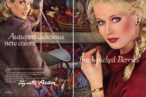 1978 Elizabeth Arden Fresh-picked berries Makeup 2-page MAGAZINE AD - Picture 1 of 1