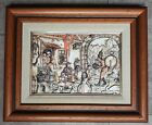 Painting "Eenmansband" "One Man band" 3D Anton Pieck paper tole, size: 22x31,5cm