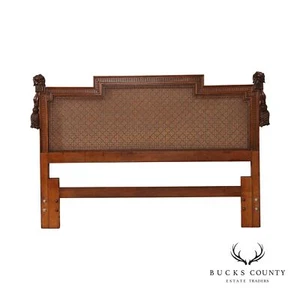 French Country Style Caned and Carved Queen Headboard - Picture 1 of 12