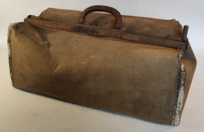 Arzttasche Arztkoffer Hebammen Tasche Arzt Koffer Leder grün mit Schloß - Bild 1 von 4