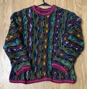 Vintage Coogi 3D Knit Sweater Men’s M Multicolor Y2K HipHop Biggie - Picture 1 of 8
