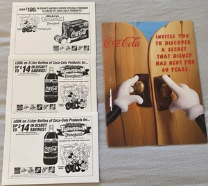 Vintage 1993 Mickey’s Toon Town Coca Cola Dealer Promo Folder Press Kit RARE! - Picture 1 of 4