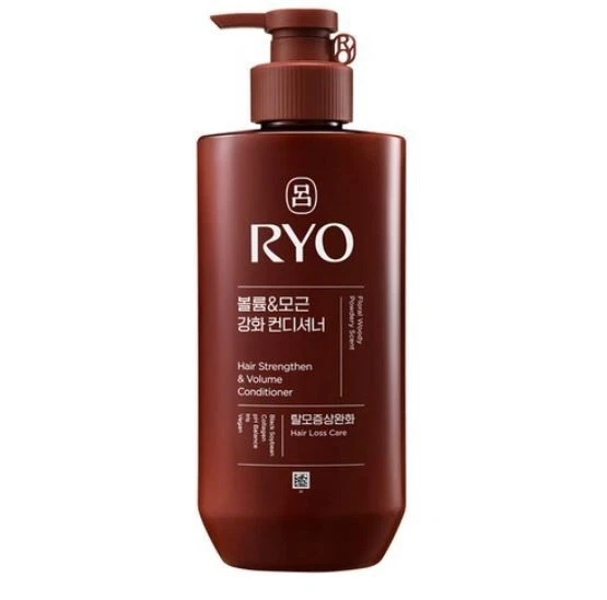 Ryo 脱发护理护发素体积根强化 480 毫升 Woody Musk 韩国 — 第 1/1 张图片