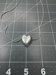 Women’s Sterling Silver 20 Inch Necklace With Heart Pendant - Picture 1 of 4