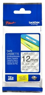 Brother TZE-131 Tape Black on Clear 12mm - image 1 of 3