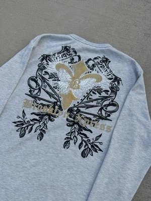 Y2k vintage Brooklyn Xpress studded long sleeve thermal 00s Grunge Vtg 2000s - Image 1 of 4