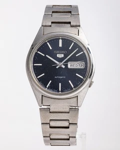 Vintage Seiko 5 Automatic 6309-7150 A2 w/Day Date, Screw Back & Blue Dial! - Picture 1 of 7