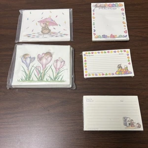 Menge 5 Haus Maus Designs Niedliche Mäuse Umschläge Rezept Karten Memo Block Vintage - Bild 1 von 16