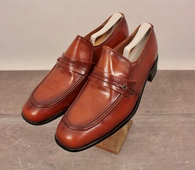 Zapatos Stacy Adams Para Hombre De Colección Nos Años 60 70 Cuero Marrón Talla 10 B Años 60 Años 70 Años 70 Foto 1 de 4