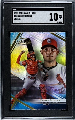2021 Topps Gold Label #50 Yadier Molina Class 3 SGC 10 GEM MINT - Image 1 of 2