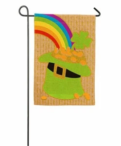 **OFFENE FLAGGE** Hut aus Gold 14B4023BL immergrün Sackleinen Gartenflagge 12,5” x 18” - Bild 1 von 1