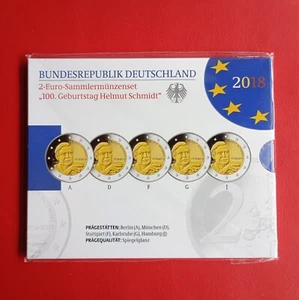 Deutschland 2018 Spiegelglanz / Helmut Schmidt Sammlermünzenset / OVP - Bild 1 von 2