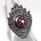 Italian Murano Glass 925 Silver Plated Gemstone Ring US 5.5 Stylish Jewelry d181
