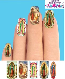 Tobogán acuático calcomanías de uñas completas - Set de 10 Nuestra Señora de Guadalupe Virgen María - Imagen 1 de 1