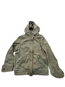 Abercrombie & Fitch Boys Large Olive Green Hooded Jacket Winter Coat Army - Picture 1 of 8
