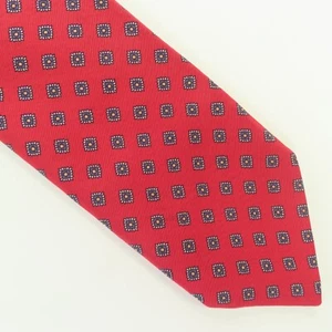 Robert Talbott Tie Silk Wool Blue Red Polka Dot 3.5" 57" Long USA Poplin - Picture 1 of 7
