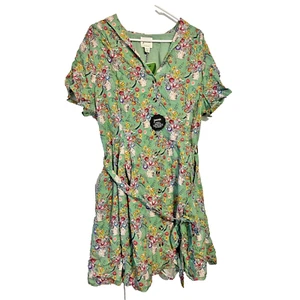 Joanie Clothing Barb Blue Floral Vase Print Tea Dress NEW 16 - Picture 1 of 4