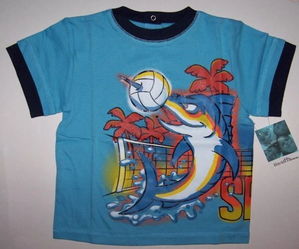 NWT HEALTHTEX TODDLER BOYS SS SHIRT 18 OR 24 MO DOLPHIN TROPICAL 2 100% COTTON - Image 1 of 1