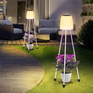 Solar Outdoor Floor Lamp for Patio - Waterproof Lamps with 2 Pack - Picture 1 of 7