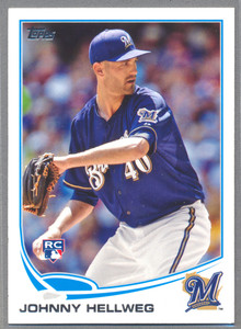 JOHNNY HELLWEG - 2013 Topps Update MLB RC #US19 Milwaukee Brewers