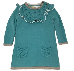 Baby Boden Girls 6-12 Months Turquoise Blue Winter Sweater Dress with Cashmere - Picture 1 of 6