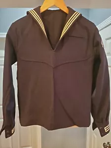 LOOK!!! UNIFORME ABBIGLIAMENTO NAVALE VINTAGE LANA ORIGINALE Navy FABBRICA taglia 36/38 - Foto 1 di 8