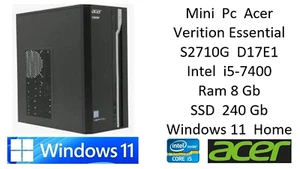 Mini Pc Acer Verition S2710G i5-7400 3.00 8Gb SSD 240Gb GeForce 710 Windows 11 H - Foto 1 di 5