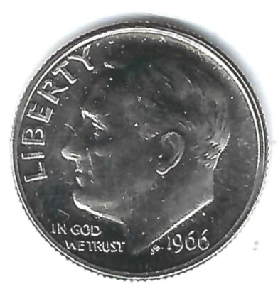 1966 Philadelphia Proof-Like Roosevelt Dime From a SMS Set! - Image 1 of 2